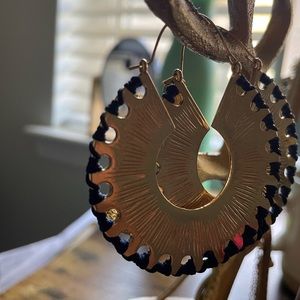 Express Gold and Blue Hooped Earrings